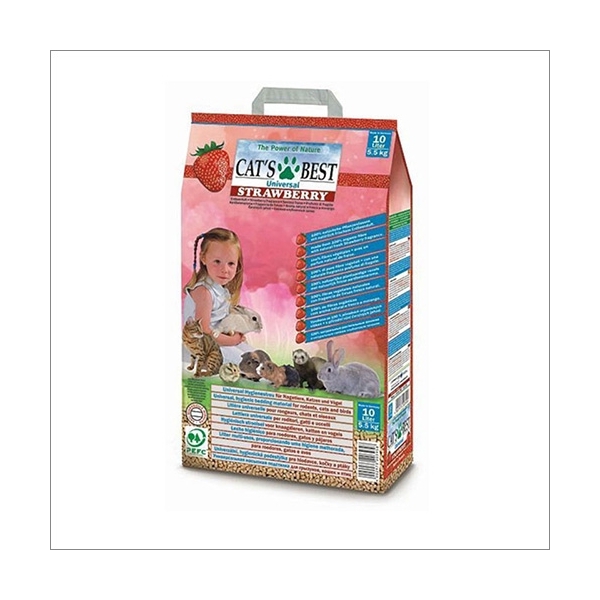 Żwirek dla kota i gryzoni  Cat's Best  Universal Strawberry