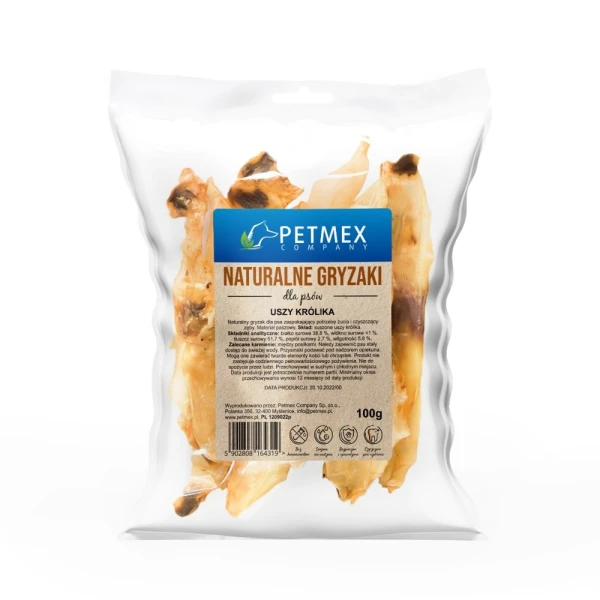 PETMEX – Ucho Królika Gryzak Naturalny 100g