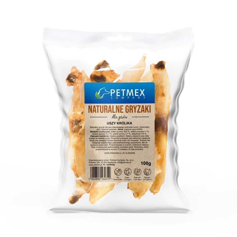 PETMEX – Ucho Królika Gryzak Naturalny 200g