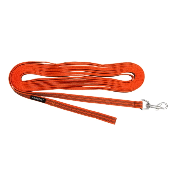 Amiplay Smycz treningowa Rubber Orange S - M 500 x 1,6 cm