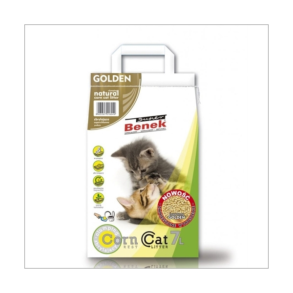 Żwirek dla kota Benek  Super Corn/Kukurydza Golden  7l