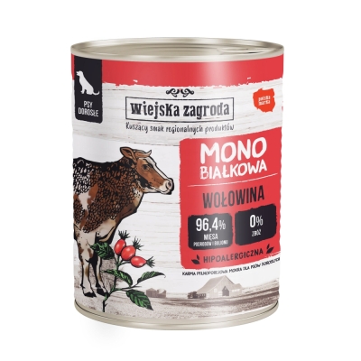 Karma mokra dla psa monoproteinowa Wiejska Zagroda Wołowina 400g