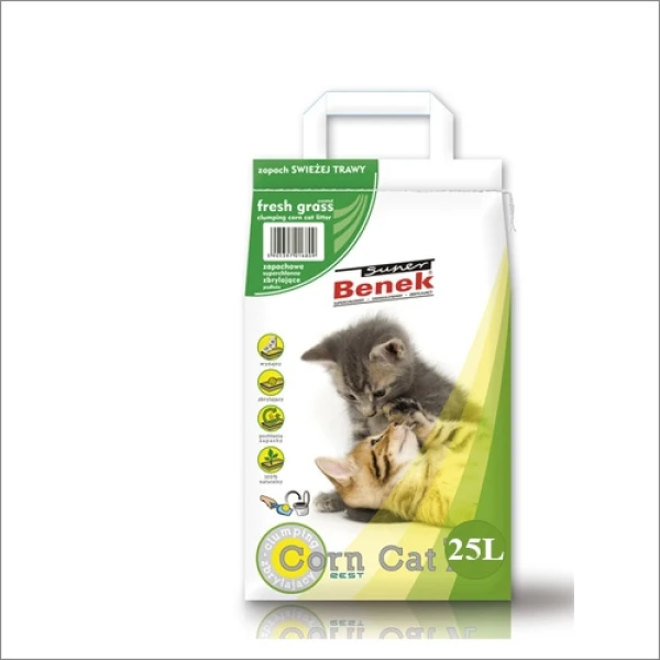 Żwirek dla kota Benek  Super Corn/Kukurydza Świeża trawa 