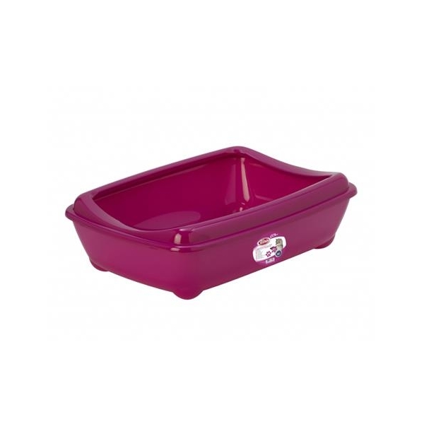 PETNOVA Kuweta dla kota Otwarta 42cm z ramką - różowa M