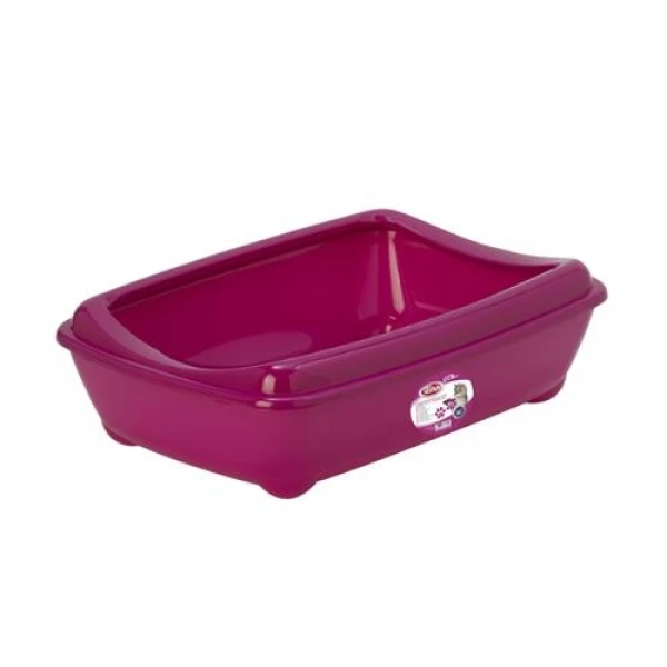 PETNOVA Kuweta dla kota Otwarta 42cm z ramką - różowa M