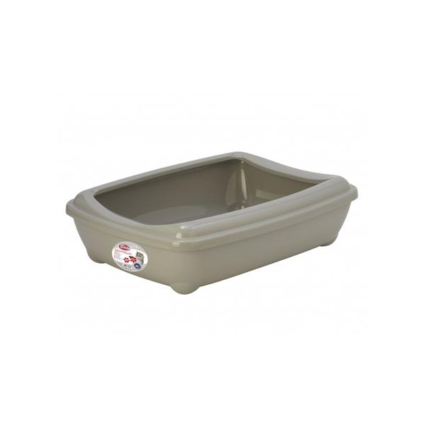 PETNOVA Kuweta dla kota Otwarta 57cm z ramką siwa