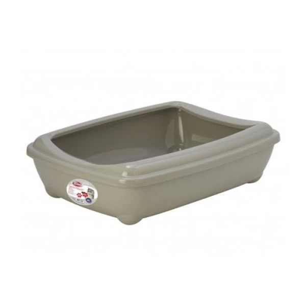 PETNOVA Kuweta dla kota Otwarta 57cm z ramką siwa