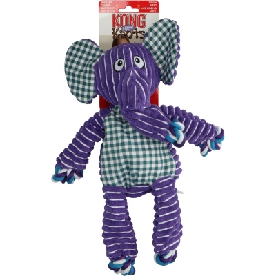 Zabawka dla psa KONG Floppy Knots Elephant M/L - słoń zabawka sznurowa dla psa, z węzełkami i 2 piszczałkami