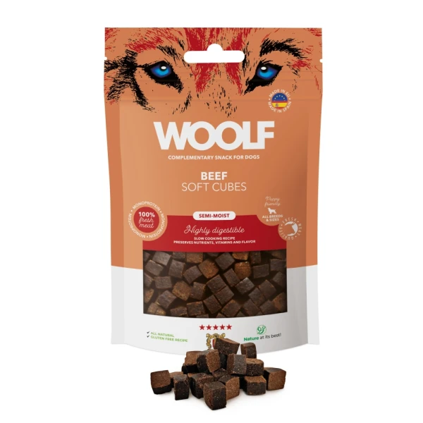 Woolf Soft Cubes Monoprotein Beef 100g