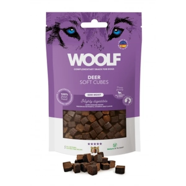 Woolf Soft Cubes Monoprotein Deer 100g