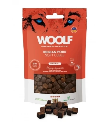 Woolf Soft Cubes Monoprotein Iberian Pork 100g