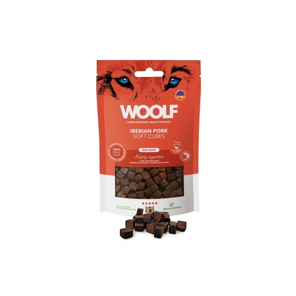 Woolf Soft Cubes Monoprotein Iberian Pork 100g