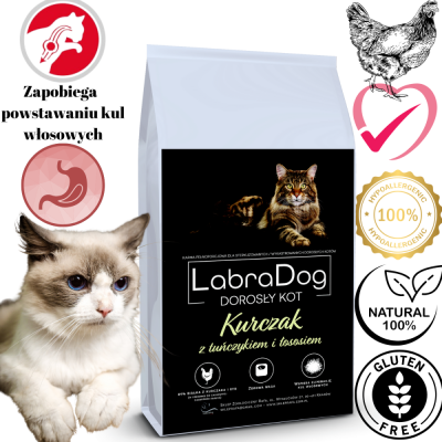 Karma sucha dla kota dorosłego po sterylizacji  Kurczak z tuńczykiem i łososiem