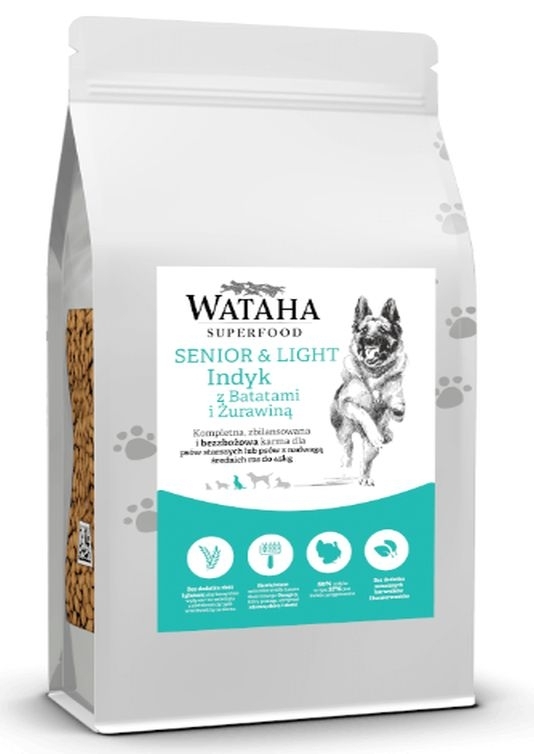 Karma sucha dla psa ras średnich  Wataha TGE Superfood Light&Senior indyk z batatami i żurawiną 6kg