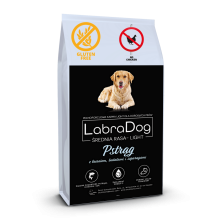 Karma sucha dla psa dorosłego rasy średniej ze skłonnością do nadwagi LabraDog Superfood GFE Senior&Light pstrąg z łososiem, batatami i szparagami