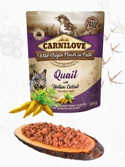 Karma mokra dla psa   Carnilove Dog Pouch Quail&Yellow Carrot 300G