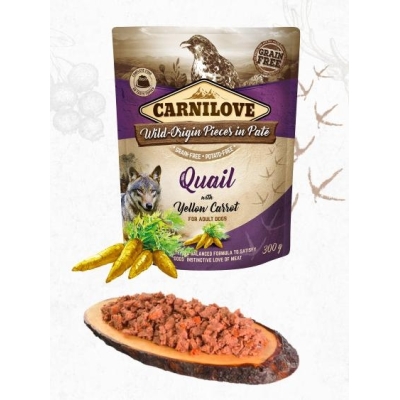 Karma mokra dla psa   Carnilove Dog Pouch Quail&Yellow Carrot 300G