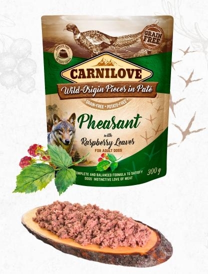 Karma mokra dla psa   Carnilove Dog Pouch Pheasant/raspberry leaves Bażant z liśćmi maliny 300G