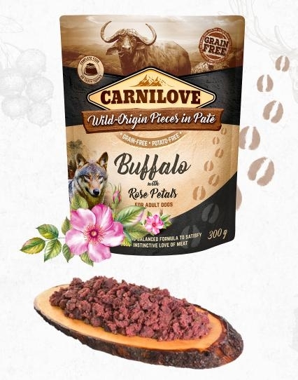 Karma mokra dla psa   Carnilove Dog Pouch BUFFALO/rose petals Bawół z płatkami róży 300G