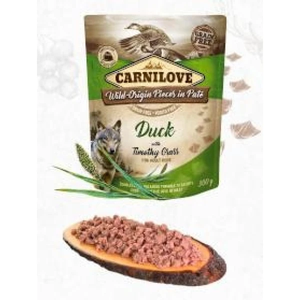 Karma mokra dla psa   Carnilove Dog Pouch kaczka/timothy gra