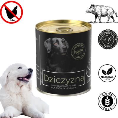 Karma mokra Monobiałkowa dla psa LabraDog Superfood Premium 100% Dziczyzna  850g