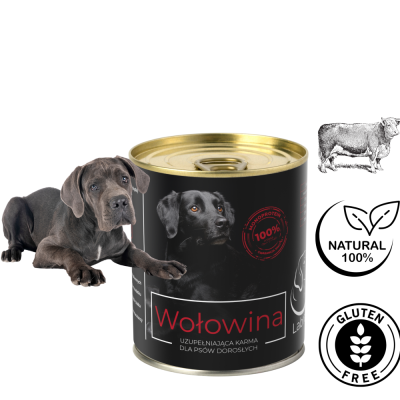 Karma mokra Monobiałkowa dla psa LabraDog Superfood Premium 100% Wołowina  850g