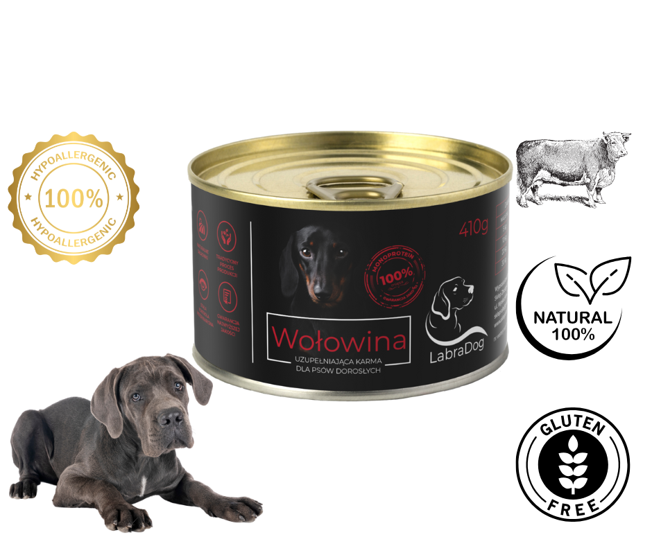 Karma mokra Monobiałkowa dla psa LabraDog Superfood Premium 100% Wołowina