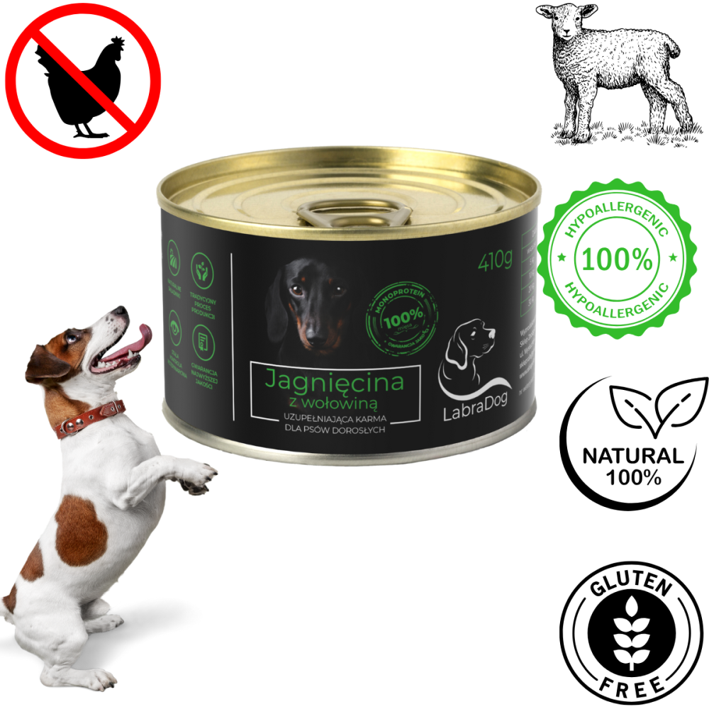Karma mokra dla psa LabraDog Superfood Premium 80% Jagnięcina  410g