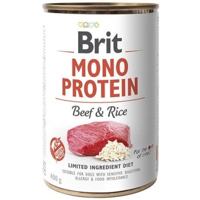 Karma mokra dla psa Brit Mono Protein Beef&Rice Wołowina&Ryż 400g puszka