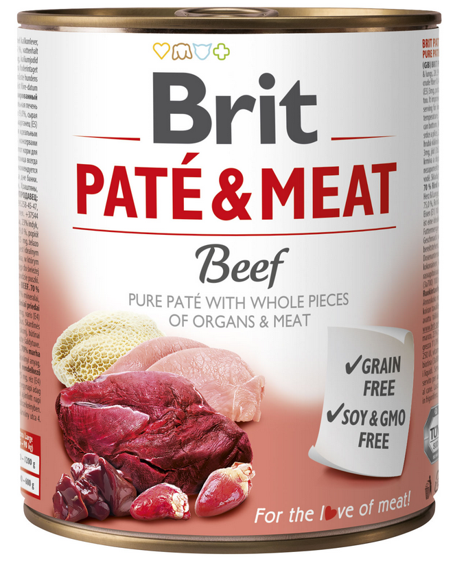 Karma dla psa z wołowiną - mokra Brit  Pate&Meat Beef Wołowina 800g