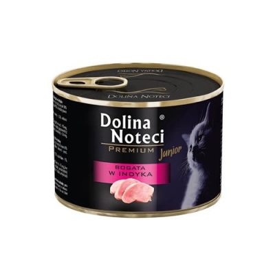 Karma mokra dla kota Dolina Noteci Premium Juniora  Bogata w Indyka 5x185g