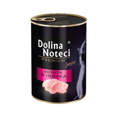 Karma mokra dla kota Dolina Noteci Premium Juniora  Bogata w Indyka 5x185g
