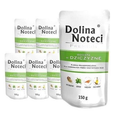 Karma mokra dla psa Dolina Noteci Premium bogata w Dziczyznę saszetka 150g
