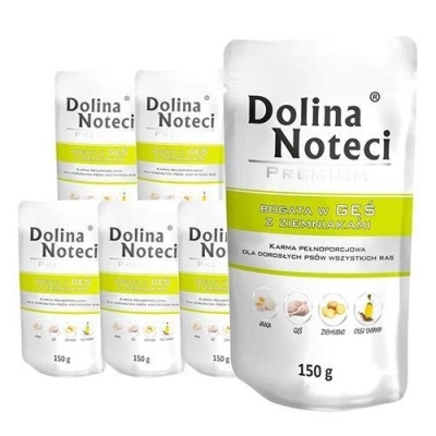 Karma mokra dla psa Dolina Noteci Premium Bogata w Gęś Ziemniaki saszetka 150g