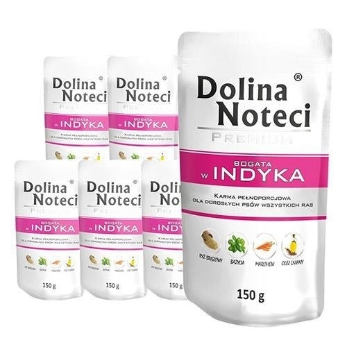 Karma mokra dla psa Dolina Noteci Premium Bogata w Indyka saszetka 150g