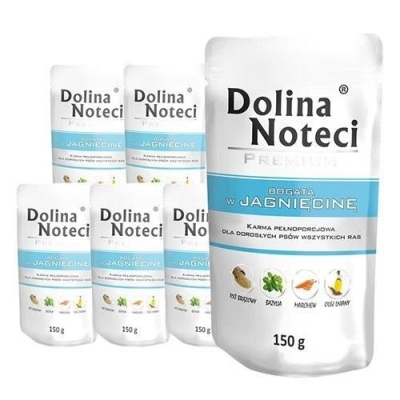 Karma mokra dla psa Dolina Noteci Premium Bogata w Jagnięcine saszetka 150g