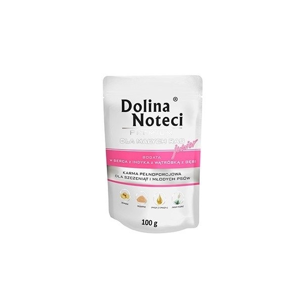 Karma mokra dla psa Dolina Noteci Premium Junior Serca z ind