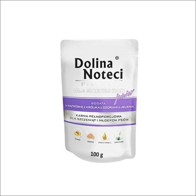 Karma mokra dla psa Dolina Noteci Premium Junior Wątróbka z Królika saszetka 100g