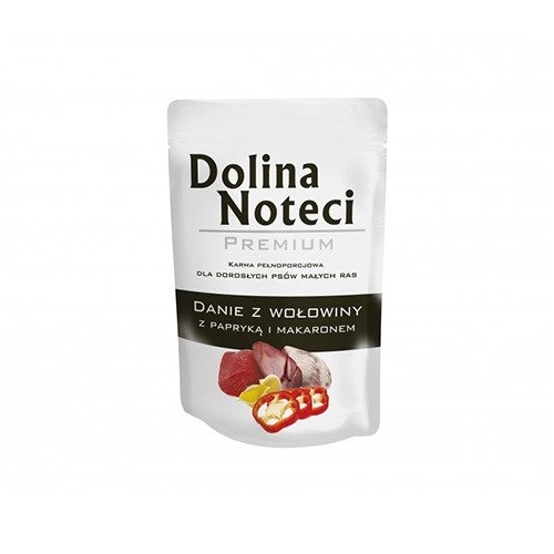Karma mokra dla psa Dolina Noteci Premium Danie z Wołowiny papryką i makaronem saszetka 100 g