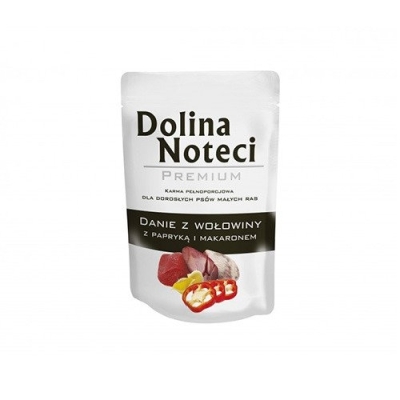 Karma mokra dla psa Dolina Noteci Premium Danie z Wołowiny papryką i makaronem saszetka 100 g