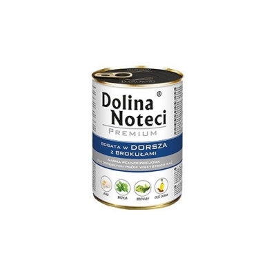 Karma mokra dla psa Dolina Noteci Premium Dorsz z brokułami puszka 400g, 800g