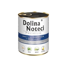 Karma mokra dla psa Dolina Noteci Premium Dorsz z brokułami puszka 400g, 800g