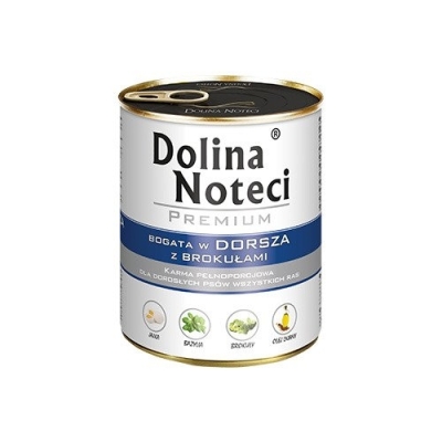 Karma mokra dla psa Dolina Noteci Premium Dorsz z brokułami puszka 400g, 800g