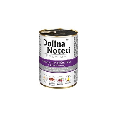 Karma mokra dla psa Dolina Noteci Premium bogata w królika z żurawiną 400g, 800g