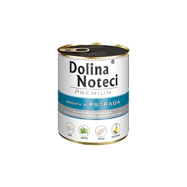 Karma mokra dla psa Dolina Noteci Premium bogata w Pstrąga 