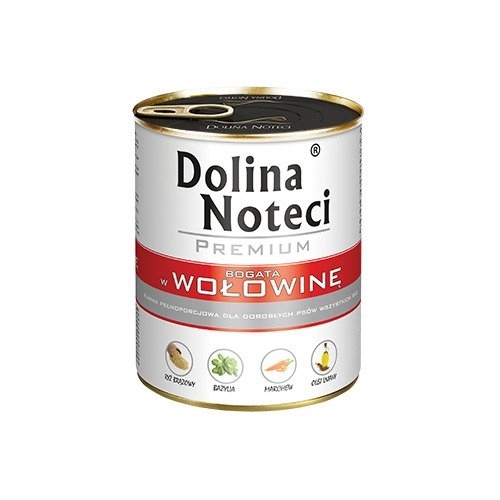 Karma mokra dla psa Dolina Noteci Premium bogata w Wołowinę 400g, 800g