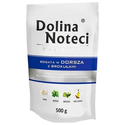 Karma mokra dla psa Dolina Noteci Premium bogata w Dorsza saszetka 500g