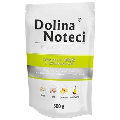 Karma mokra dla psa Dolina Noteci Premium bogata w Gęs i ziemniaki saszetka 500g