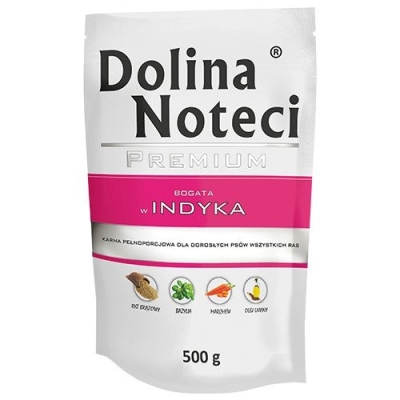 Karma mokra dla psa Dolina Noteci Premium bogata w Indyka saszetka 500g
