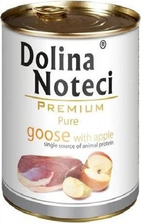 Karma mokra dla psa Dolina Noteci Premium Pure gęś z jabłkiem puszka 400g, 800g